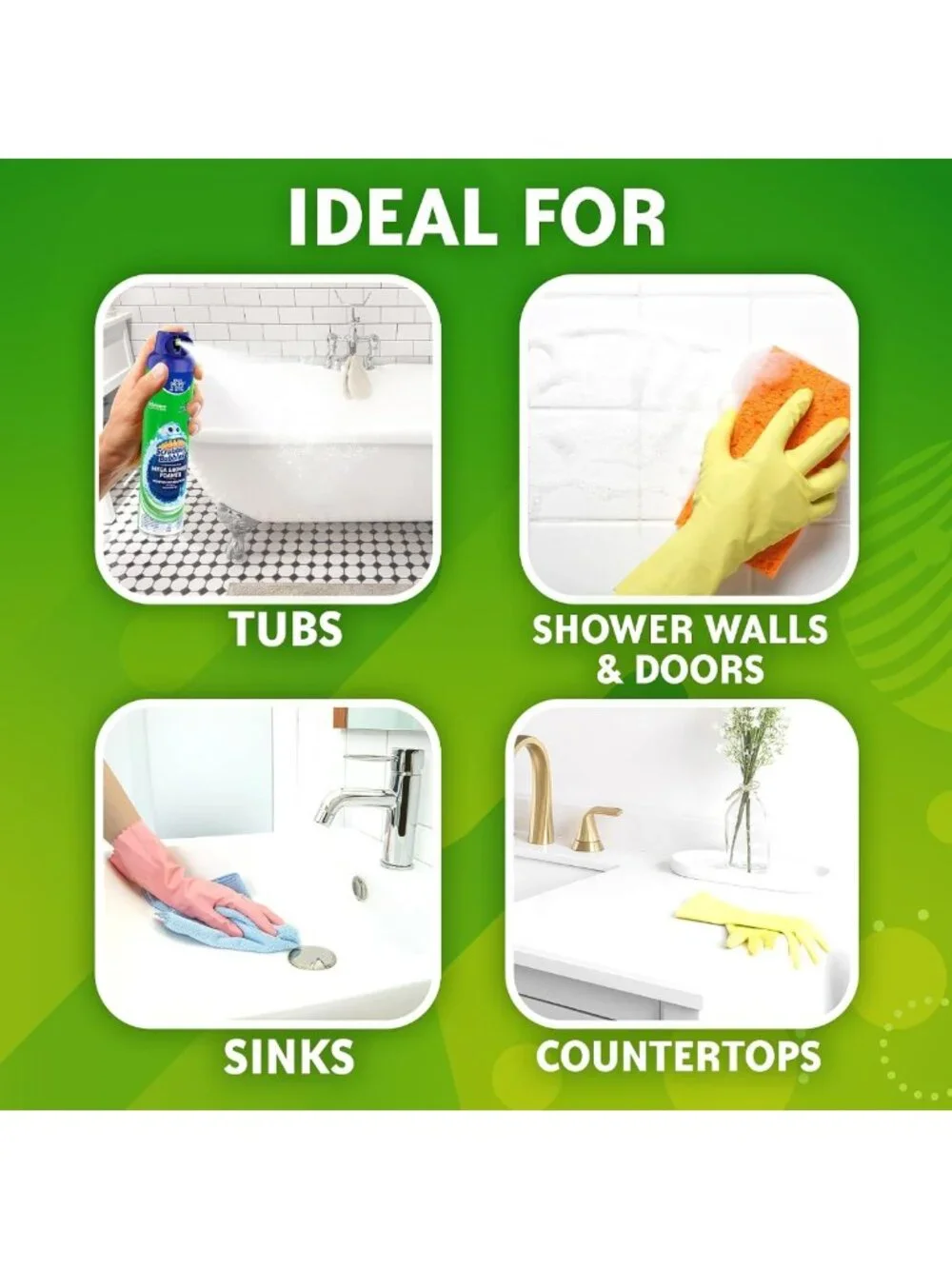 Powerful Bathroom & Shower Foamer, Rainshower Scent, 20oz (2-Pack) - Deep Clean!